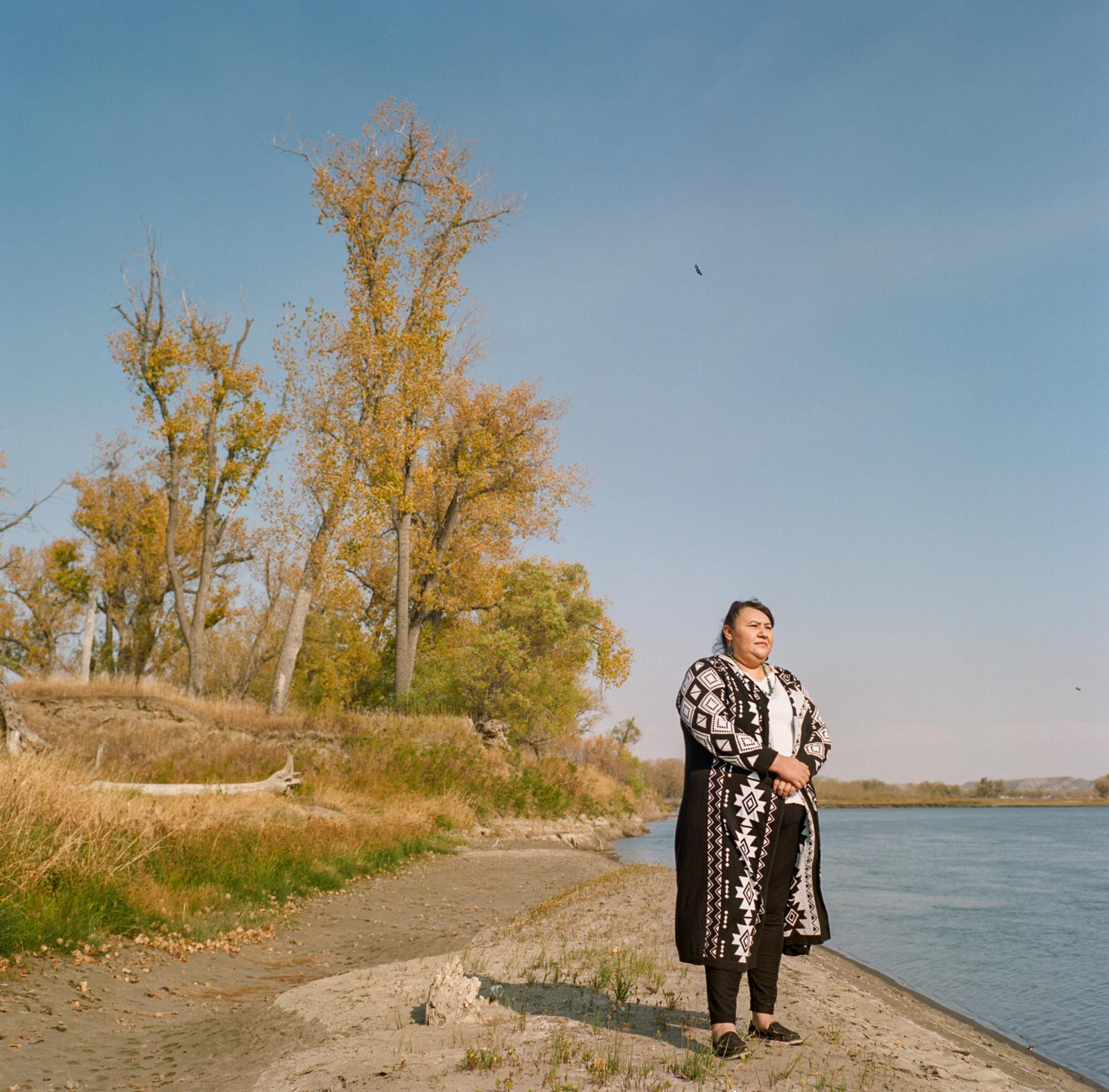 Along the Keystone XL Pipeline, Hoping for a Miracle - Angeline Cheek an environmental activist poses for a...