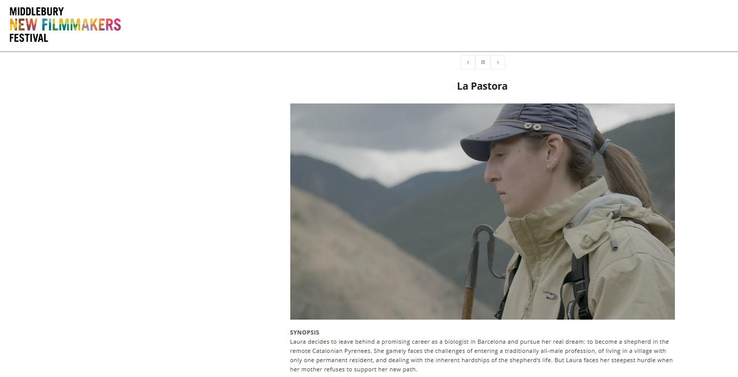 Thumbnail of "La Pastora" first short film I co-directed, in Middlebury New Filmmakers Festival 