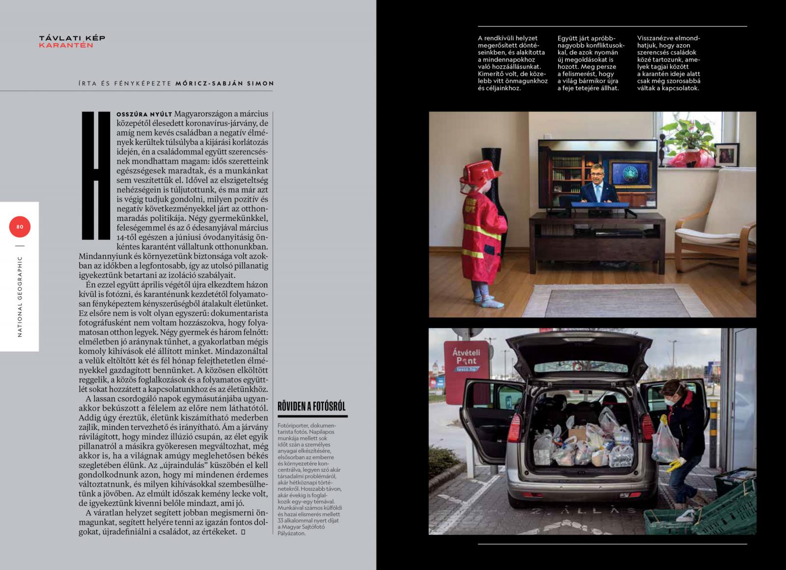 Quarantine and distancing in National Geographic Hungary magazine