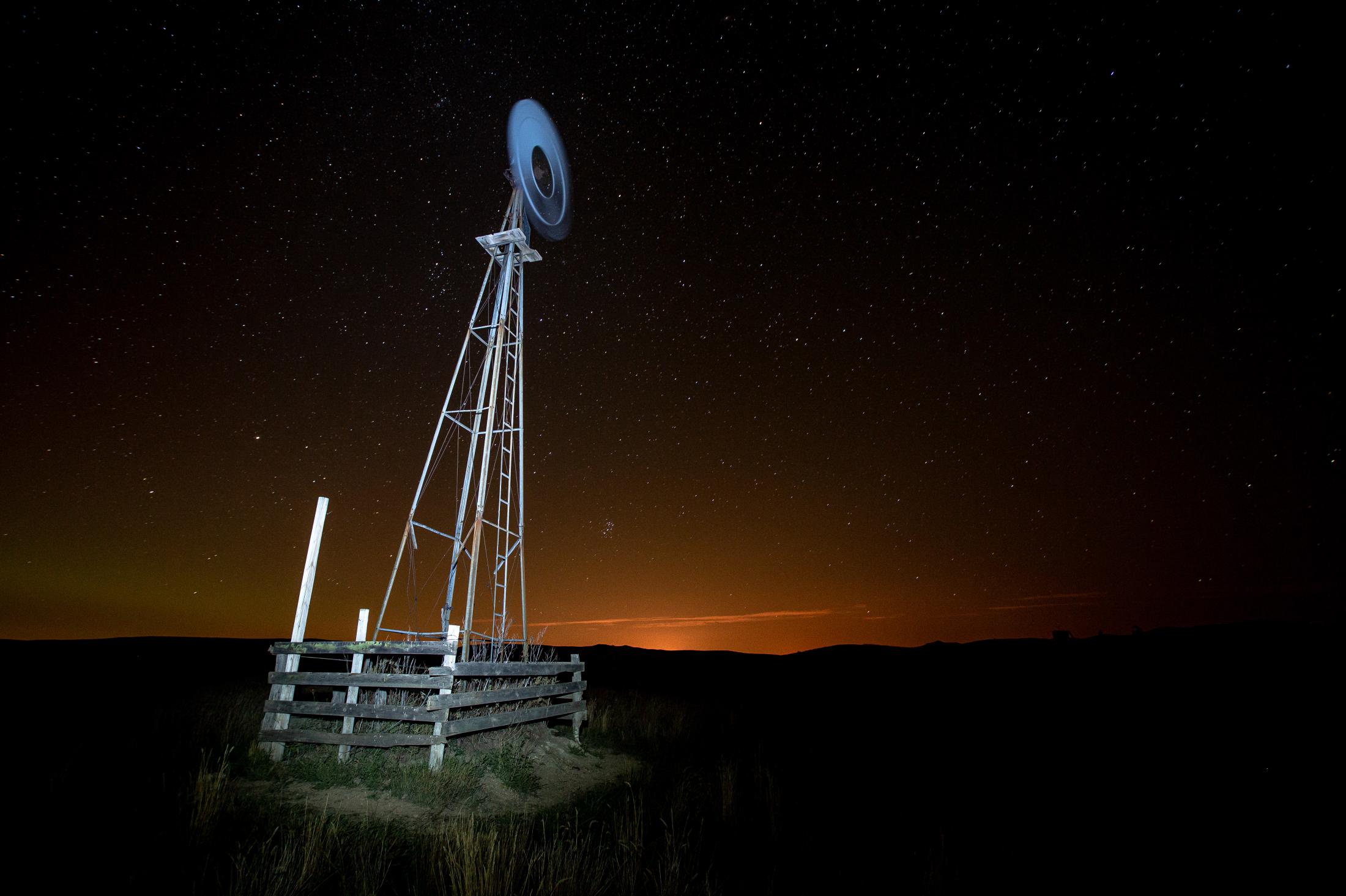 Oil Boom Boys - 9/23/14- North Dakota - Orange lights aluminate the night...