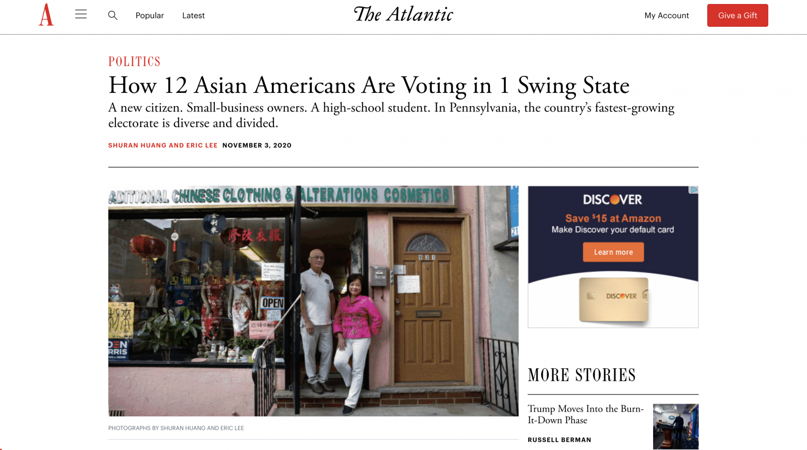 On The Atlantic: How 12 Asian Americans Are Voting in 1 Swing State