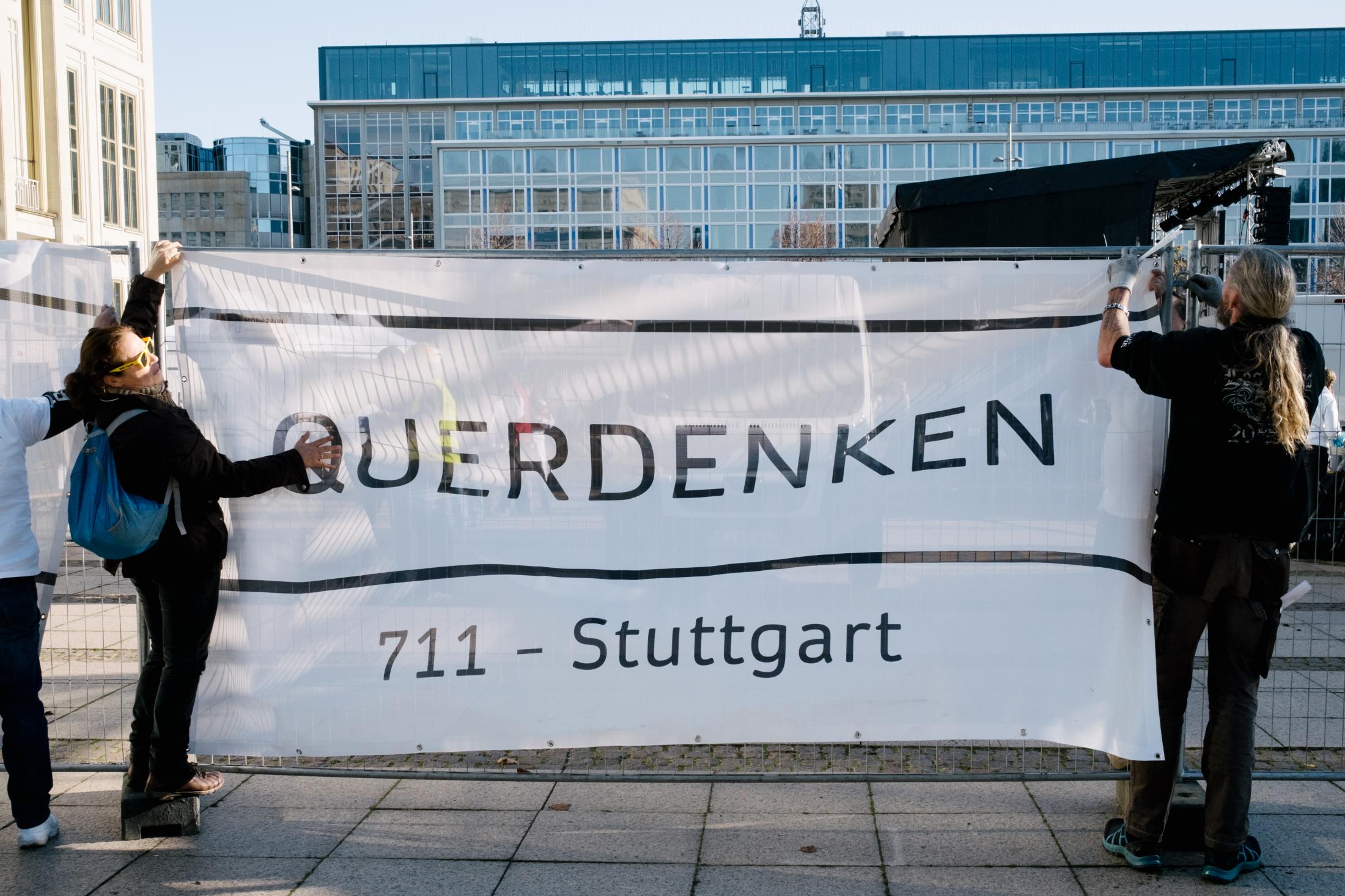 "Querdenken" protest in Leipzig