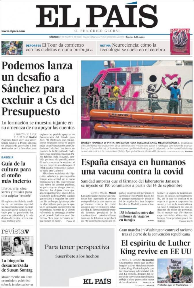 Front page - El Pais 