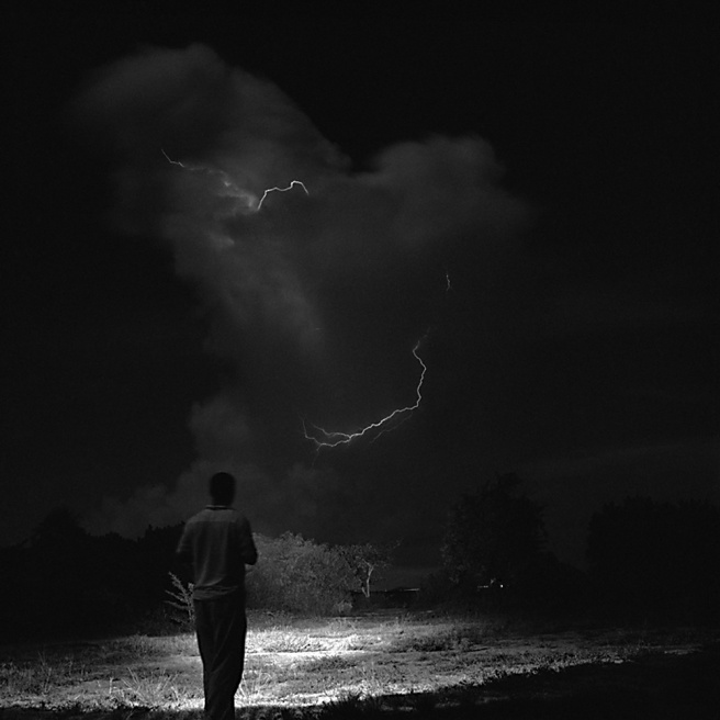 Rick in a lightning storm, 2005