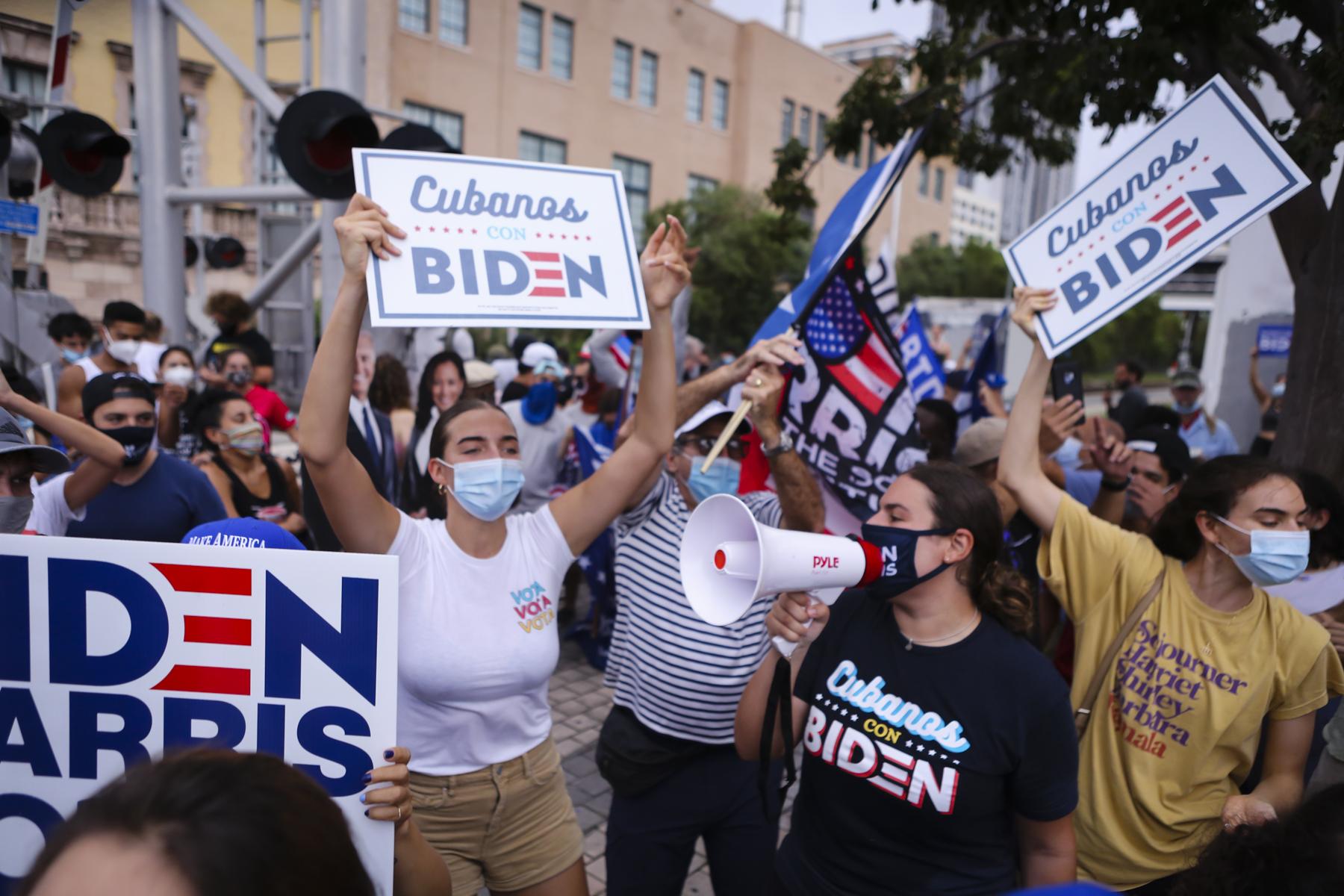 Election 2020 @ Miami, FL - FLORIDA, USA - NOVEMBER 7: Supporters of the Democratic...