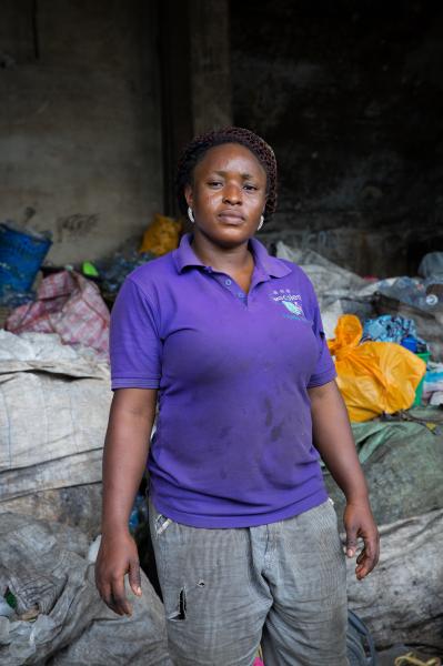 Image from Recycling Lagos  - Esther Afolabi’s work as a sorter allows her to pay...