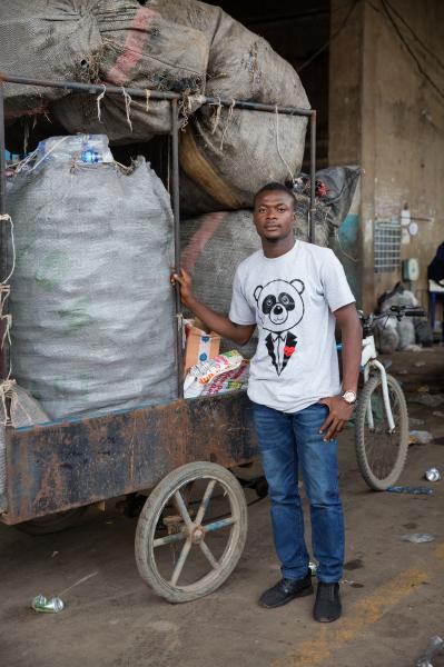 Recycling Lagos  - Morgan Samson Akintubosun, manager of collecting...
