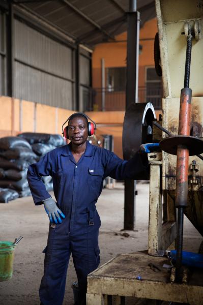 Recycling Lagos  - Isiah Esilokun, supervisor crusher at Olusosun facility,...