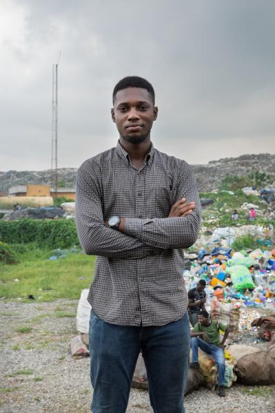 Recycling Lagos  - Charles Eyonomue, manager of Olusosun plastics crushing...
