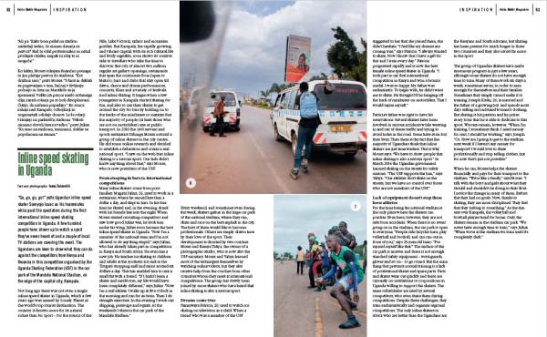 Published - Ugandan Inline Skaters in  OnAir Magazine , Slovenia