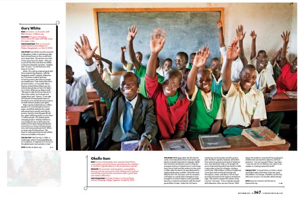 Published - Sam Okello, founder of Hope North, a school and...