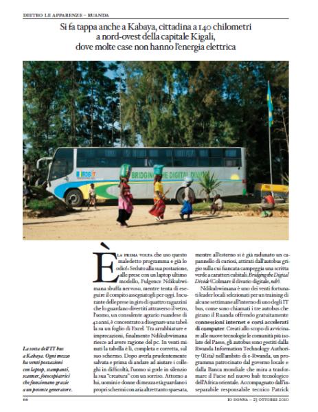 Published - ICT bus in Rwanda. In  Io Donna , Italy. (story by Matteo...