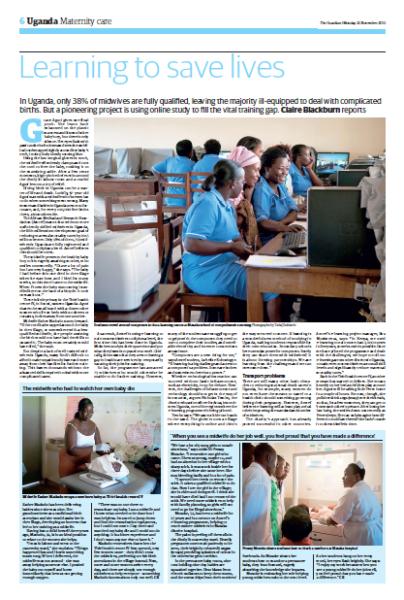 Published - e-training for midwives in Uganda. For  The Guardian...
