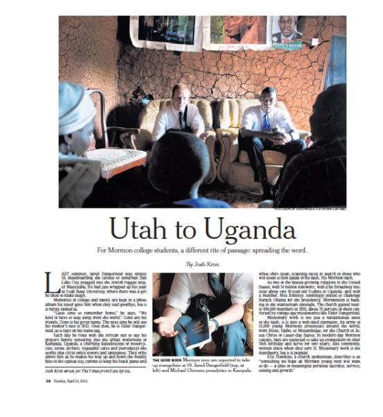 Published - Mormon Missionaries in Uganda. For  The New York Times ,...