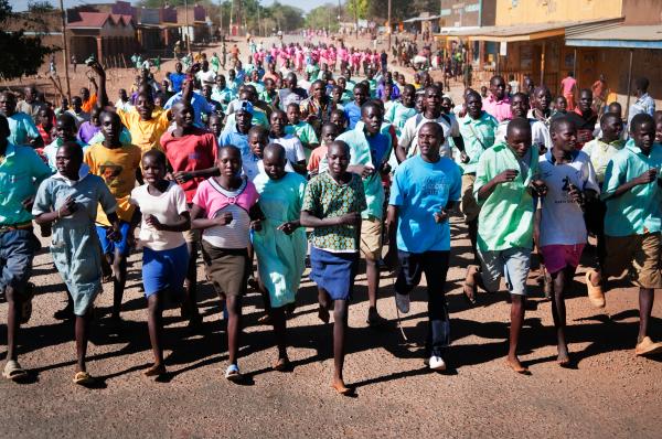 Image from NGO Work - Kasimeri Primary School students run through Moroto,...