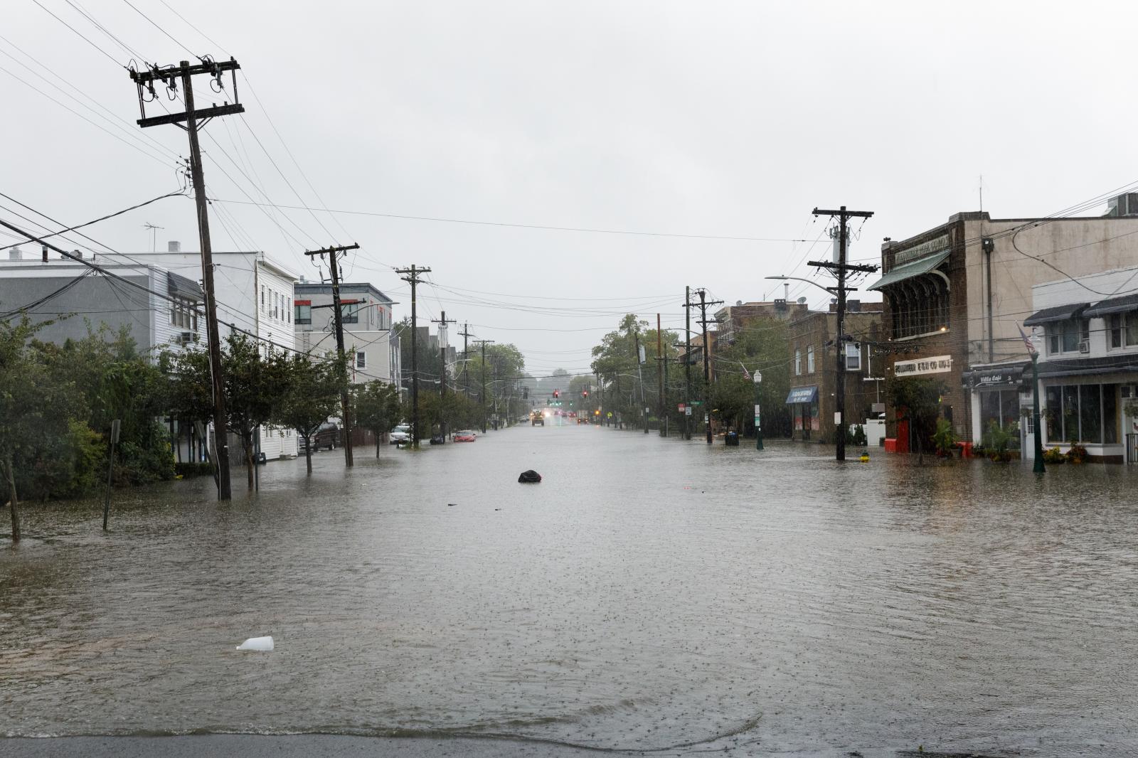 Mamaroneck Avenue is submerged ...vy rains on September 29, 2023.