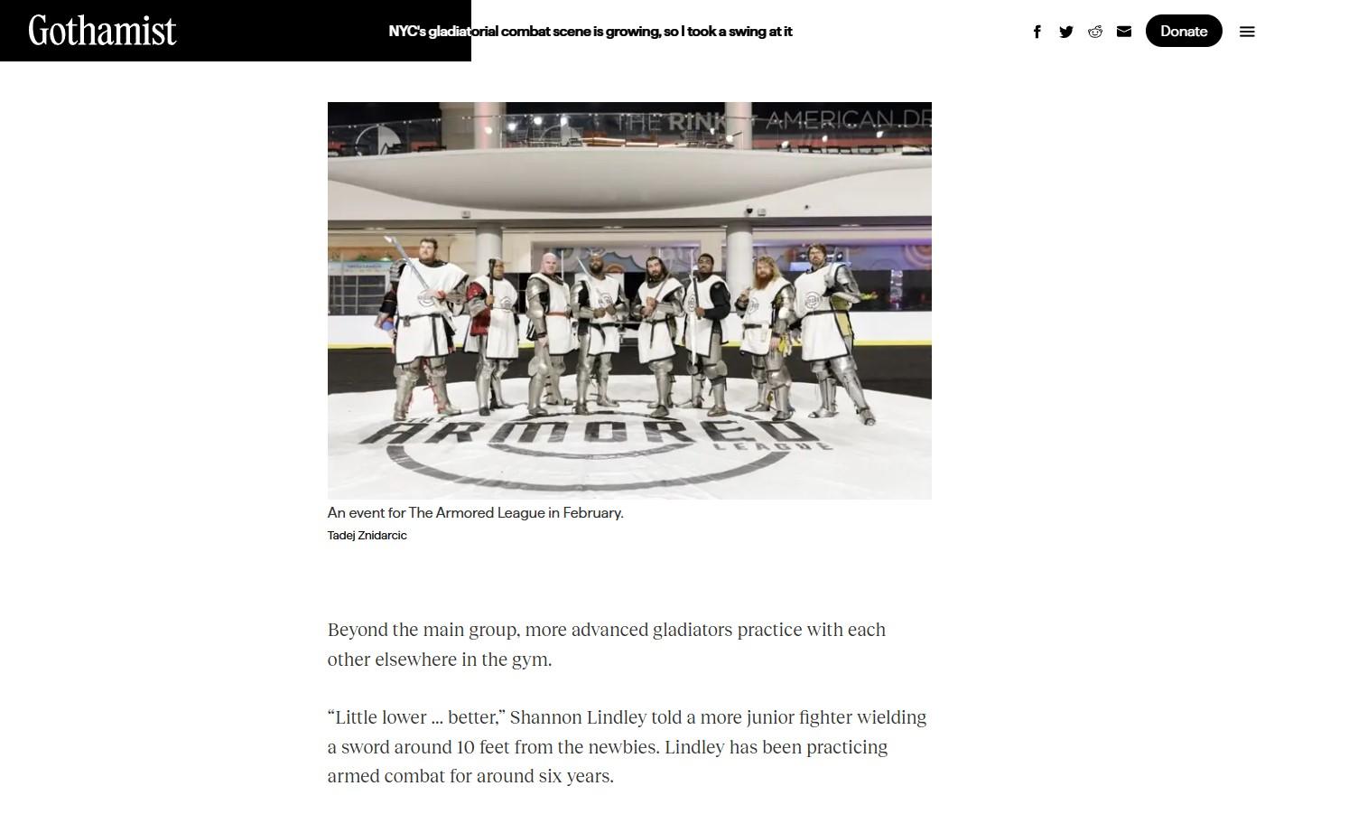Gladiators NYC in Gothamist