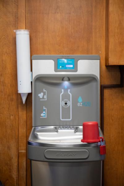 Spaces and Signs (COVID-19) - Students can refill their water bottles or fill a cup but...