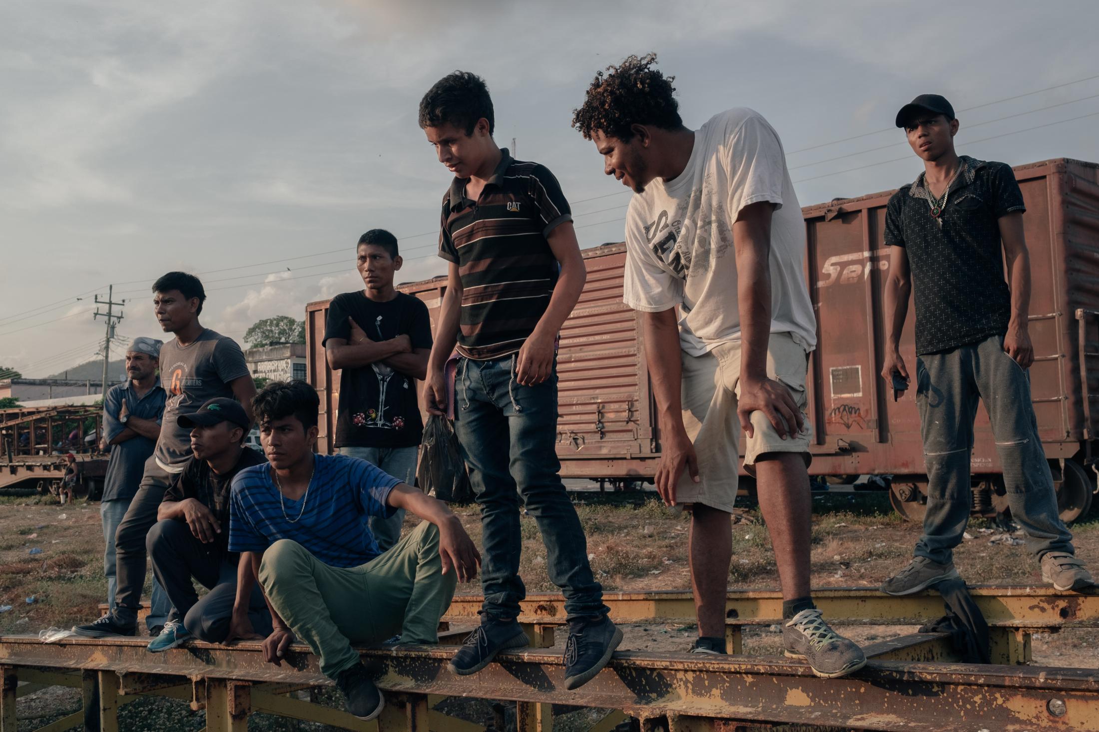 Southern Border - Central American migrants who are members of the first...