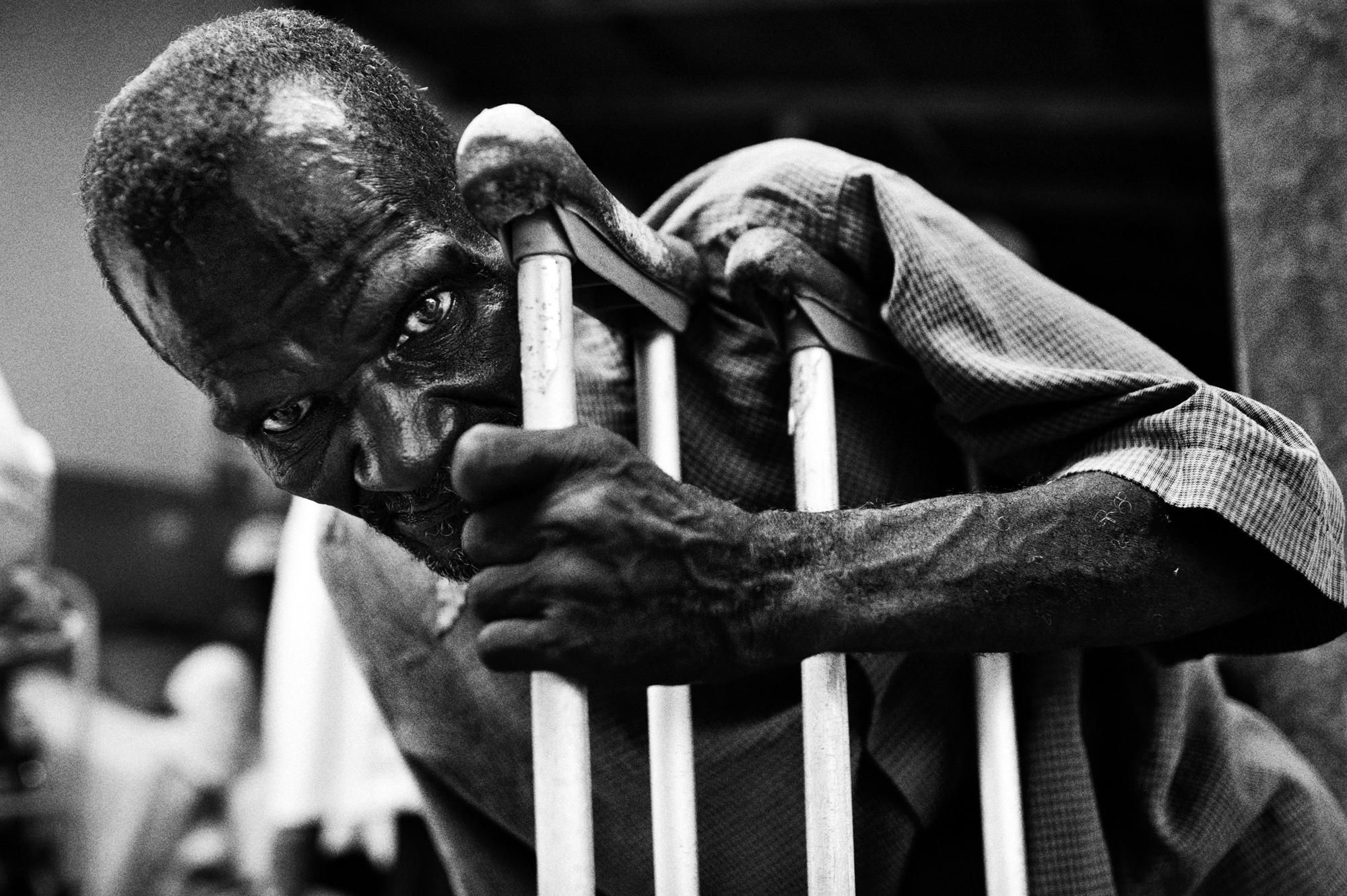 Hospice/ Haiti - Petit Guave, Haiti.
June 2010.
Portrait of an inmate at...