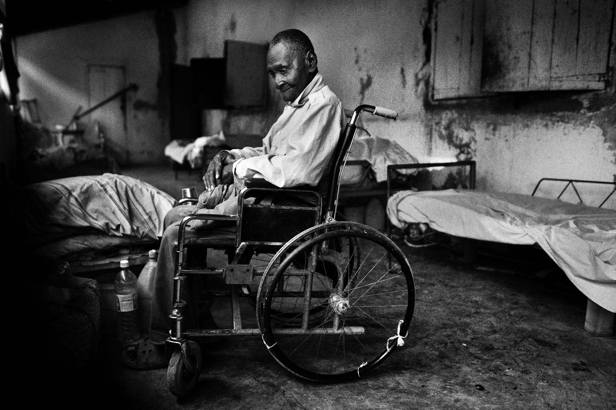 Hospice/ Haiti - Petit Guave, Haiti.
June 2010.
Portrait of an inmate on...
