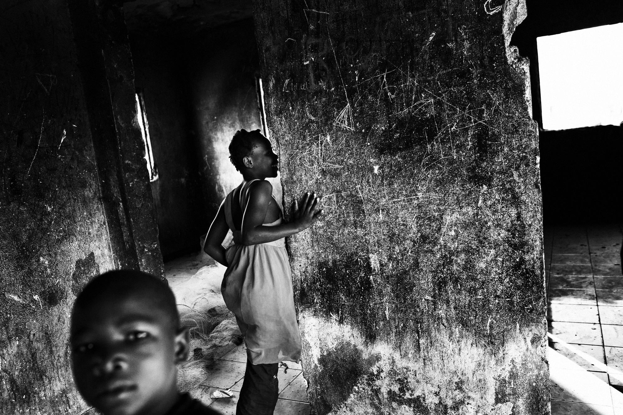 Private hell - Port au Prince.June 2010.Children playing in a destryed...