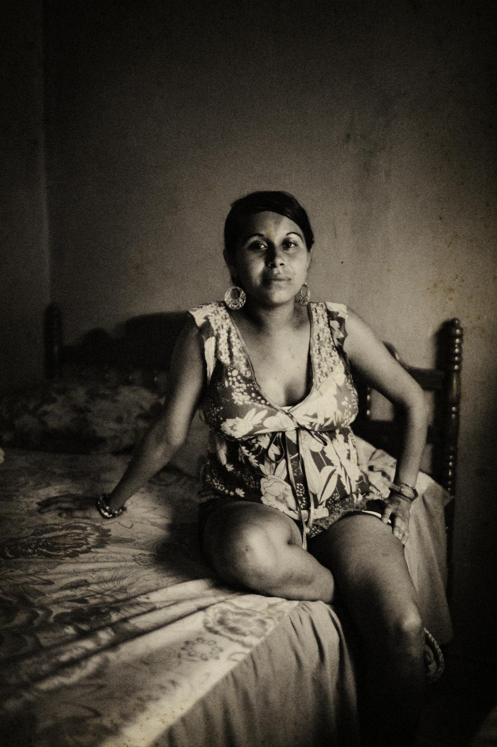 Honduras. February 2008. Choloma. Gisel Mendez is a commercial sex worker, she is HIV positive and seven months pregnant.