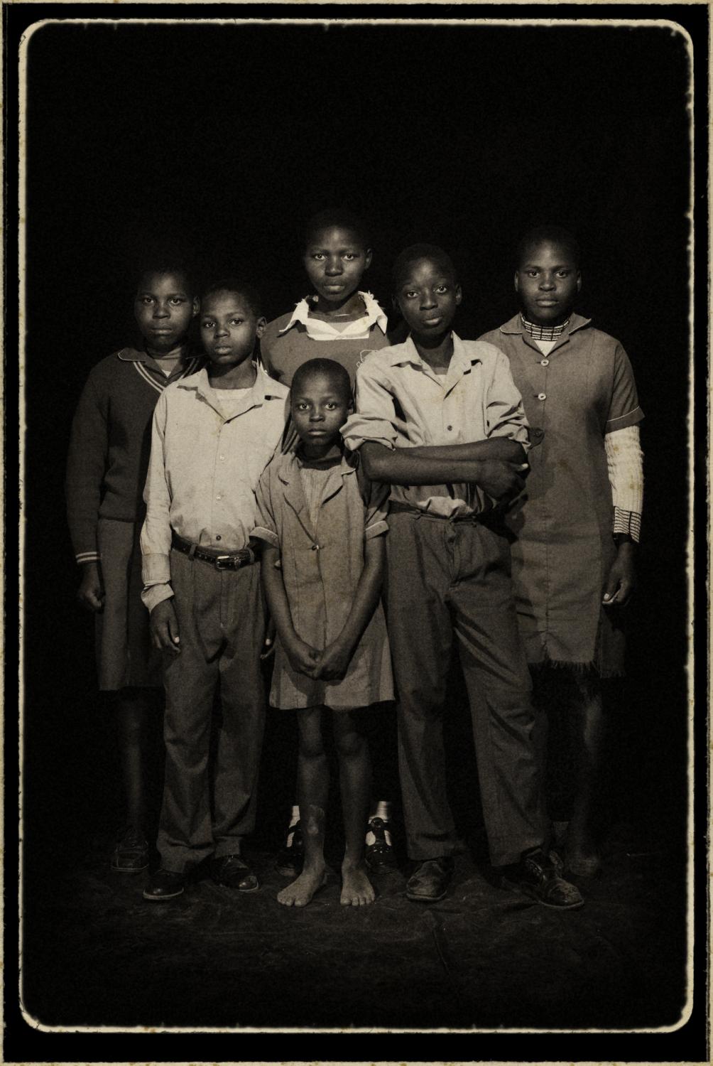 Hosea, Swaziland. &uml;Orphans&uml; Portrait of orphaned Mamba Celumusa 14 years old, Shongiwe Ndumiso 13 years old, Mamba noncebo 17 years...