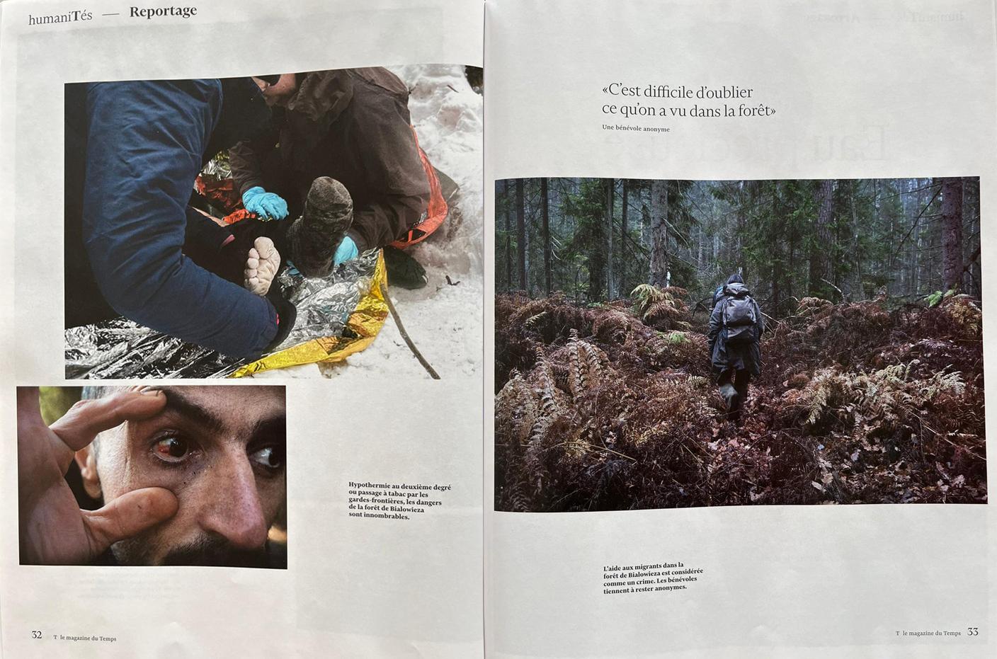 Magazine Le Temps publishes my photoreportage about refugees in Bialowieza Forest