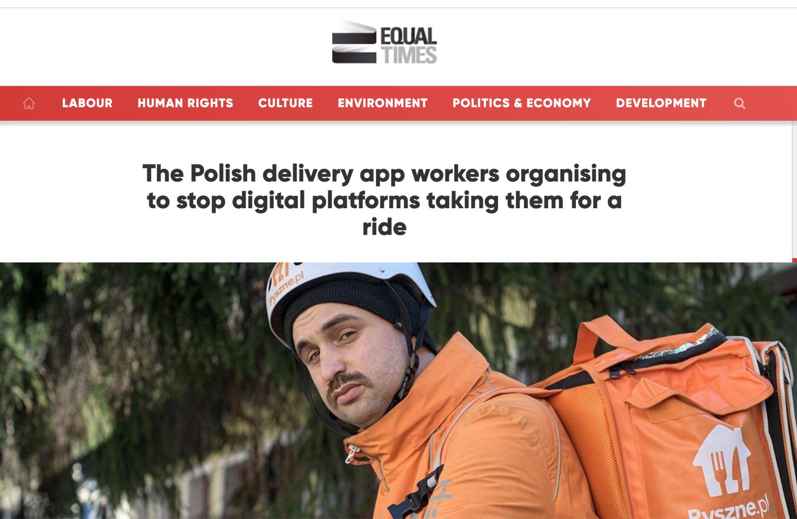 Polish app workers organizing themselves - article for "Equal Times"