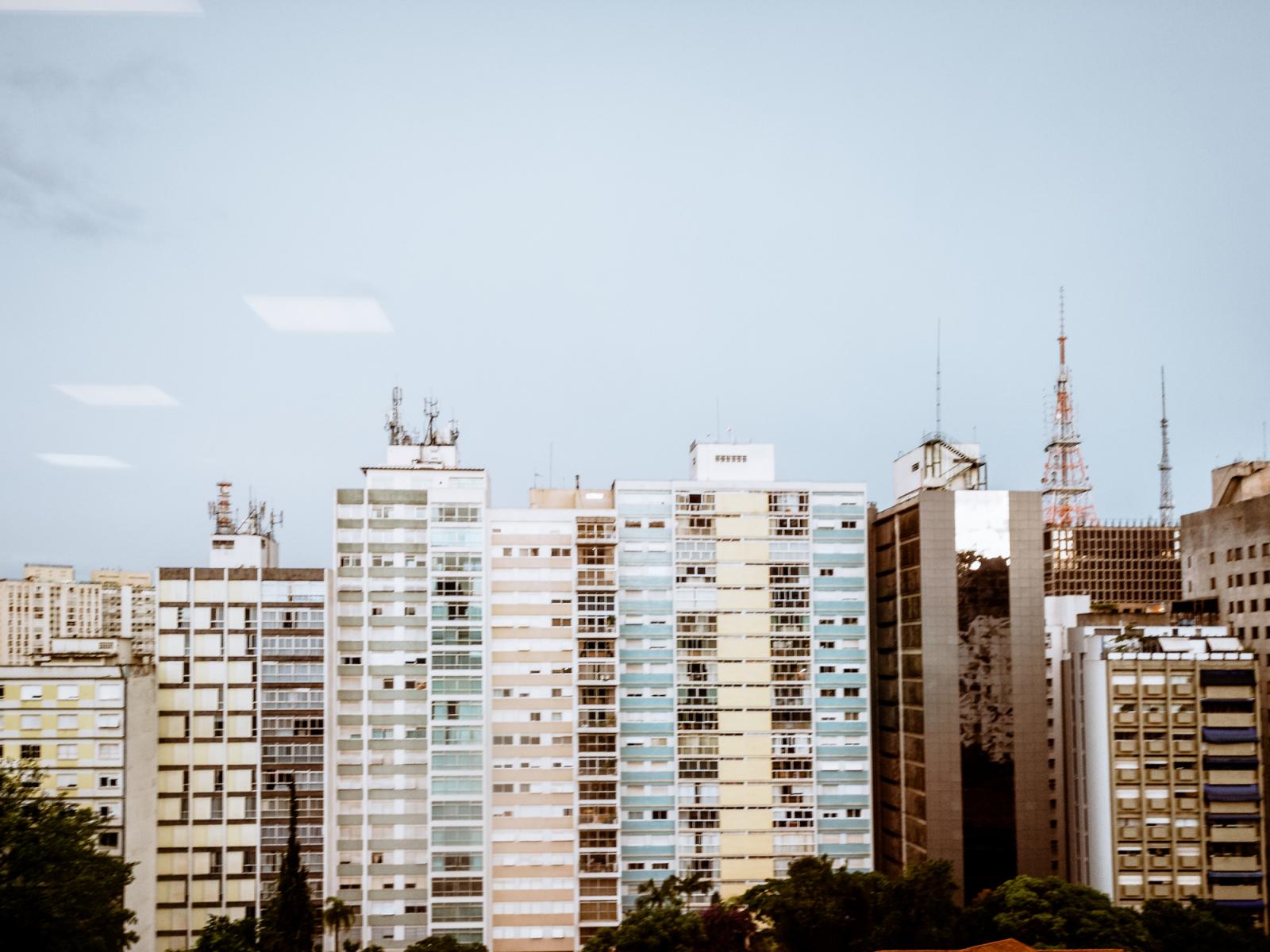 The view of Sao Paulo city through the doctor&#39;s waiting room. Marco started the pos exams...
