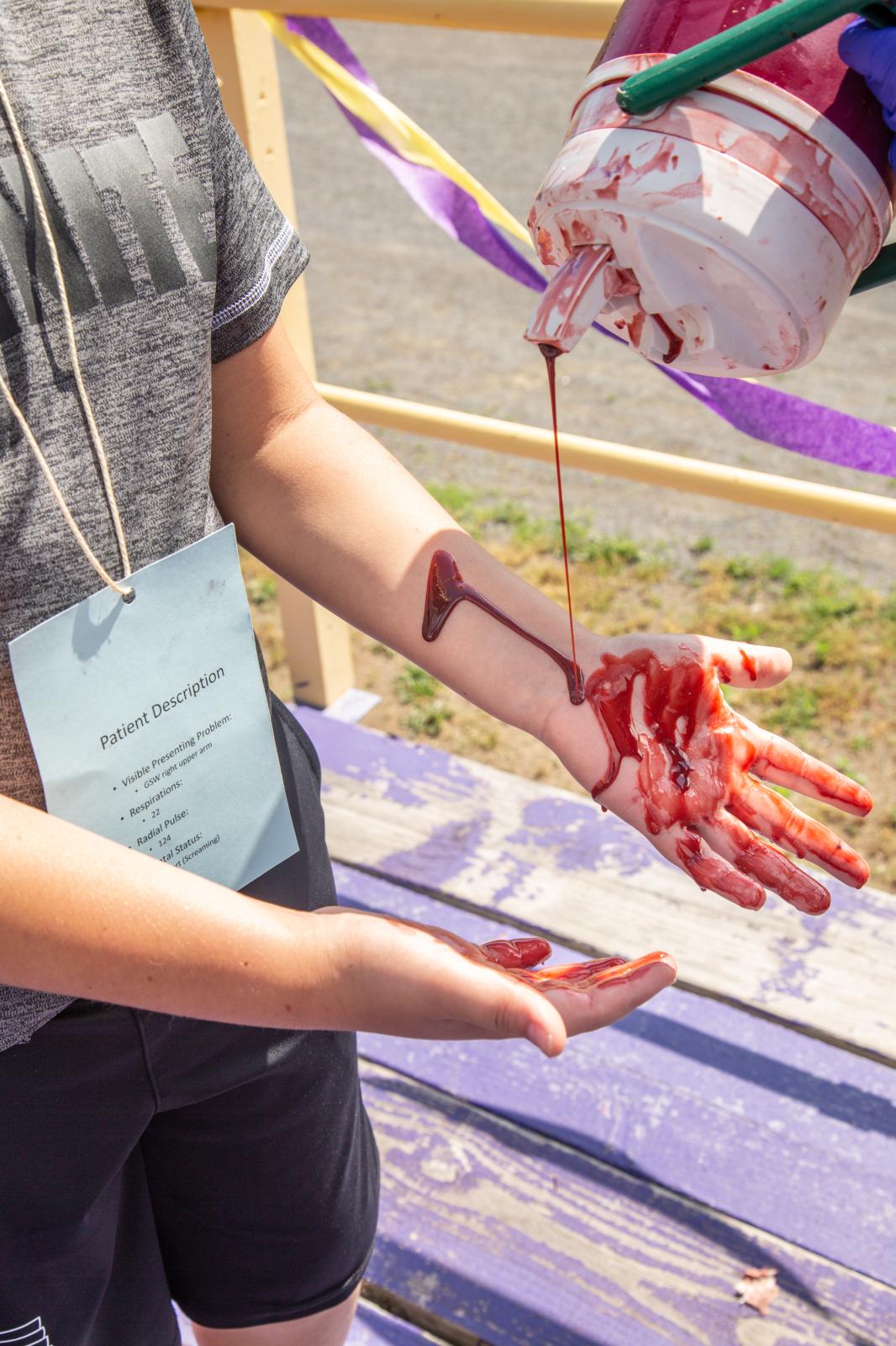 HELL DRILL * Warning: Sensitive Content  - Fake blood is applied to "victims" creating...