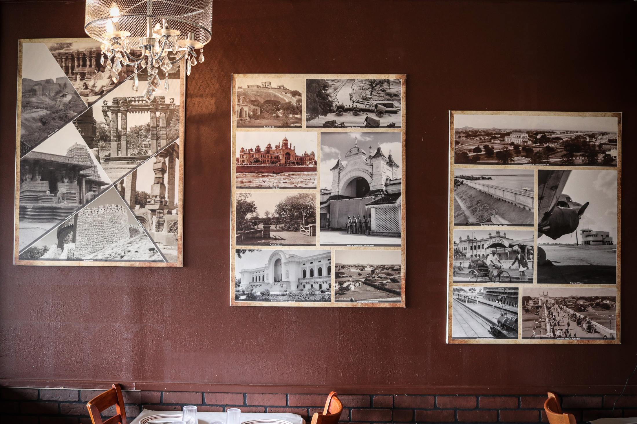 Indian Food - Photo collages showing old pictures of the Indian state...