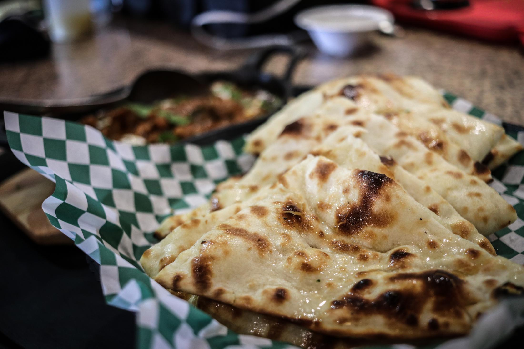 Indian Food - Butter Naan at Palamuru Grill in Santa Clara, Calif., on...