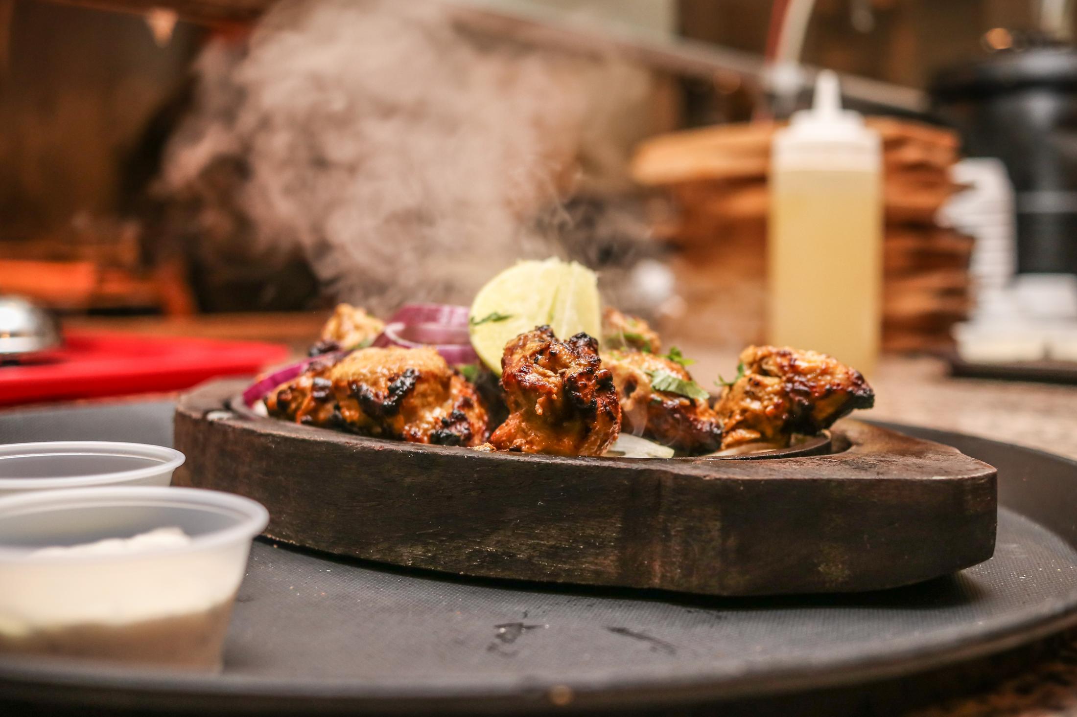 Indian Food - Chicken Kebab at Palamuru Grill in Santa Clara, Calif.,...