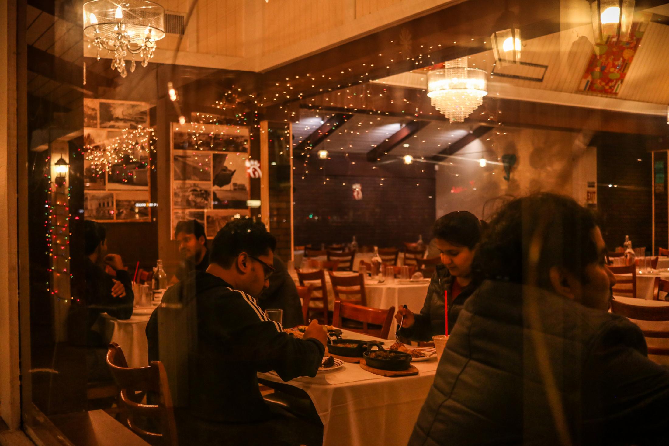 Indian Food - Customers dine at Palamuru Grill in Santa Clara, Calif.,...