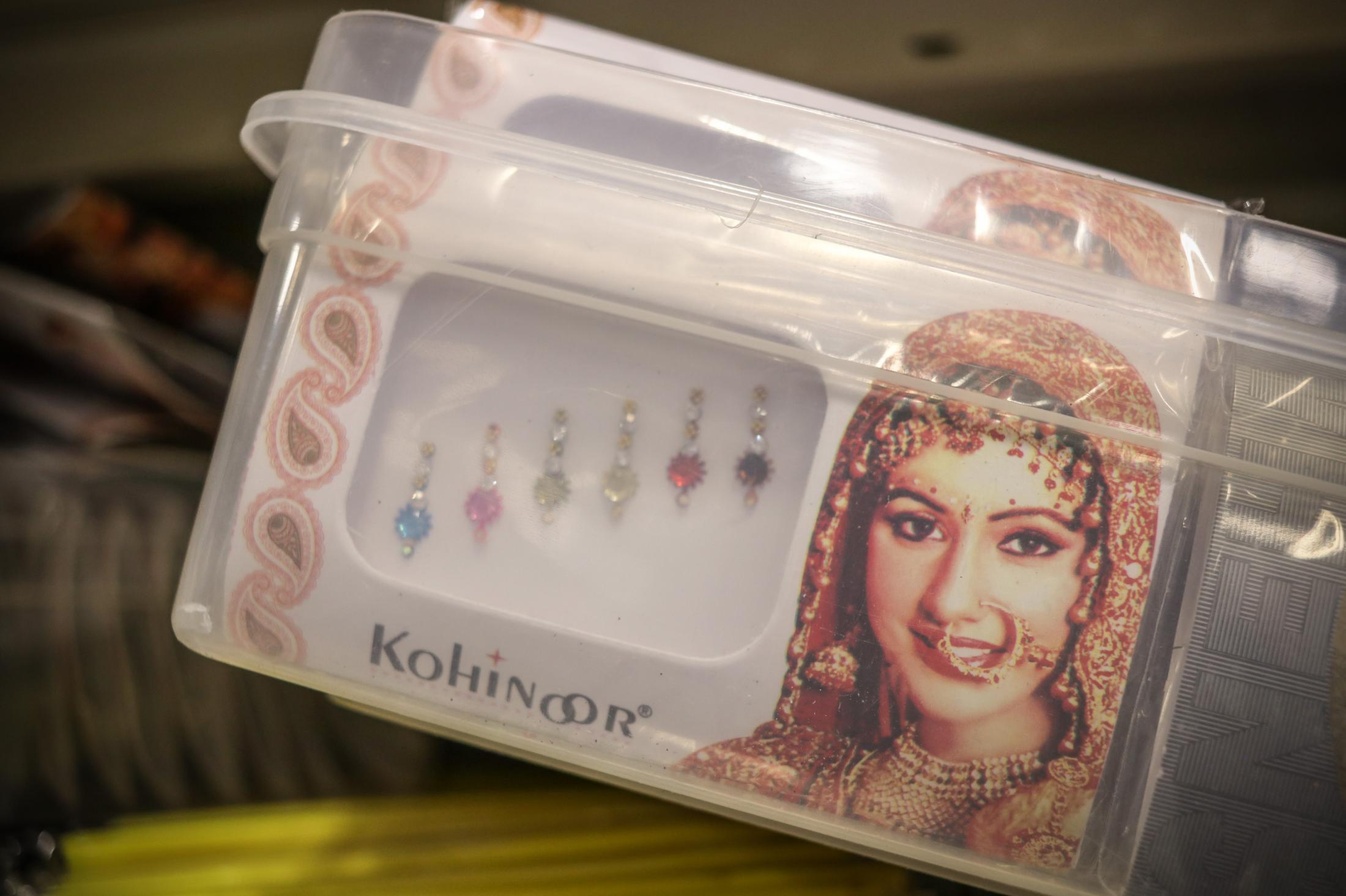 Spices Store - Bindis worn by Indian women sold at New India Bazar,...