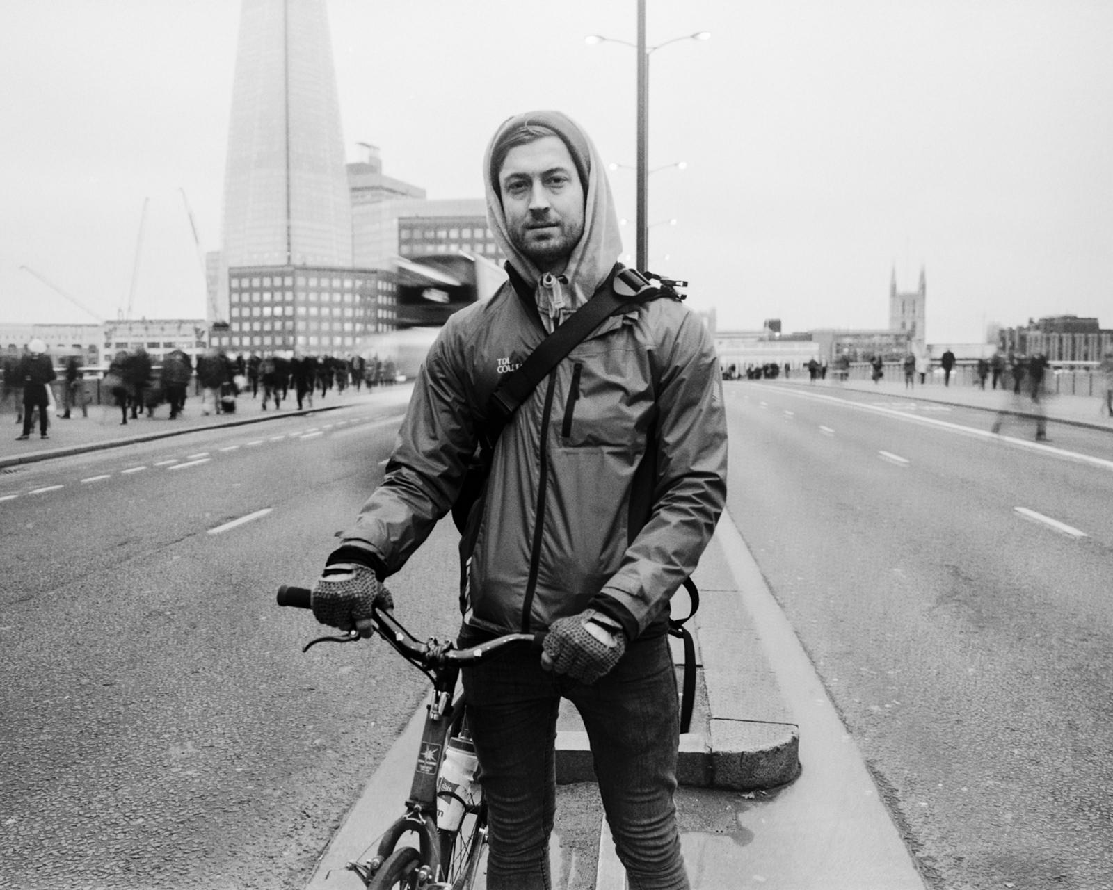 The Circuit. London Bicycle Messengers 2009-2015 - Alex, London Bridge, 2014