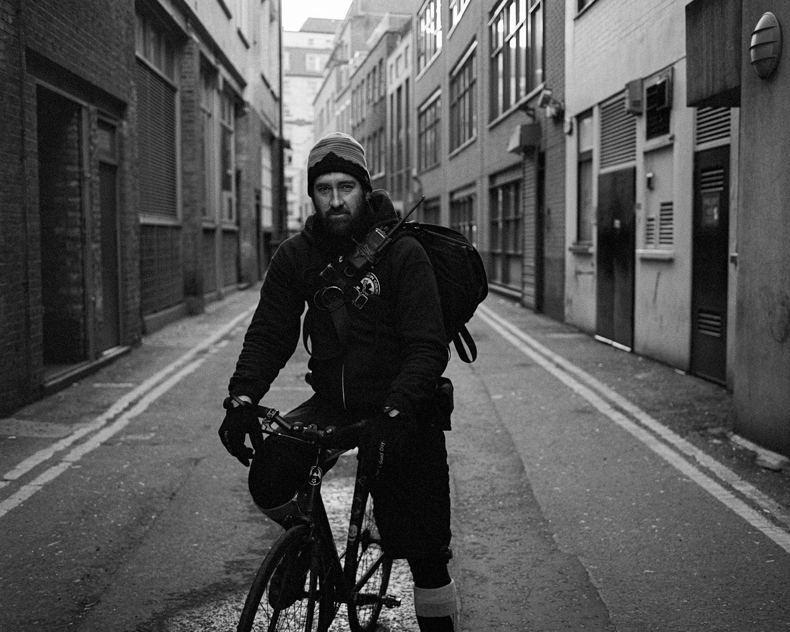 The Circuit. London Bicycle Messengers 2009-2015 - Darren, Soho, 2011