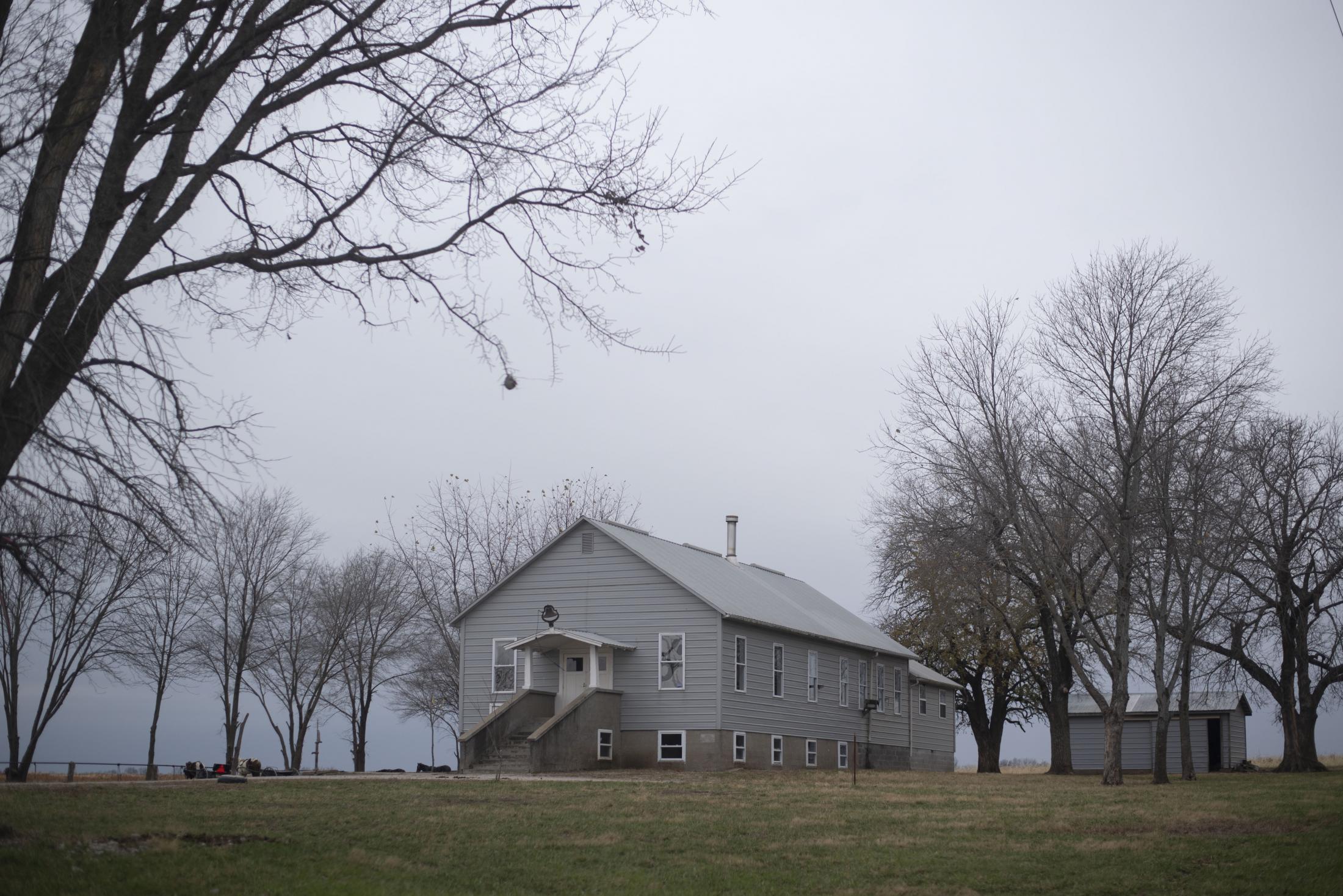 A church belonging to a community of Old Order Mennonites stands Nov. 24. The funeral for my...