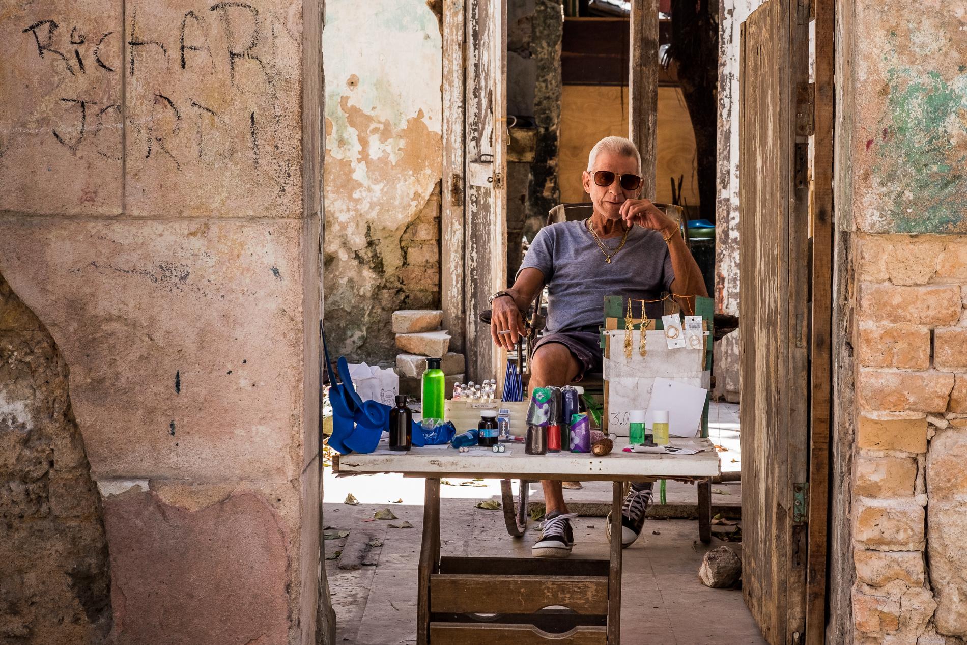 Cuba - Ten dollar pension - Raul Bouza sits in his house in Havana Vieja that...