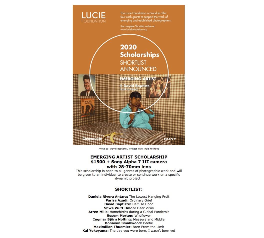 Shortlist. 2020 Lucie Foundation Scholarship