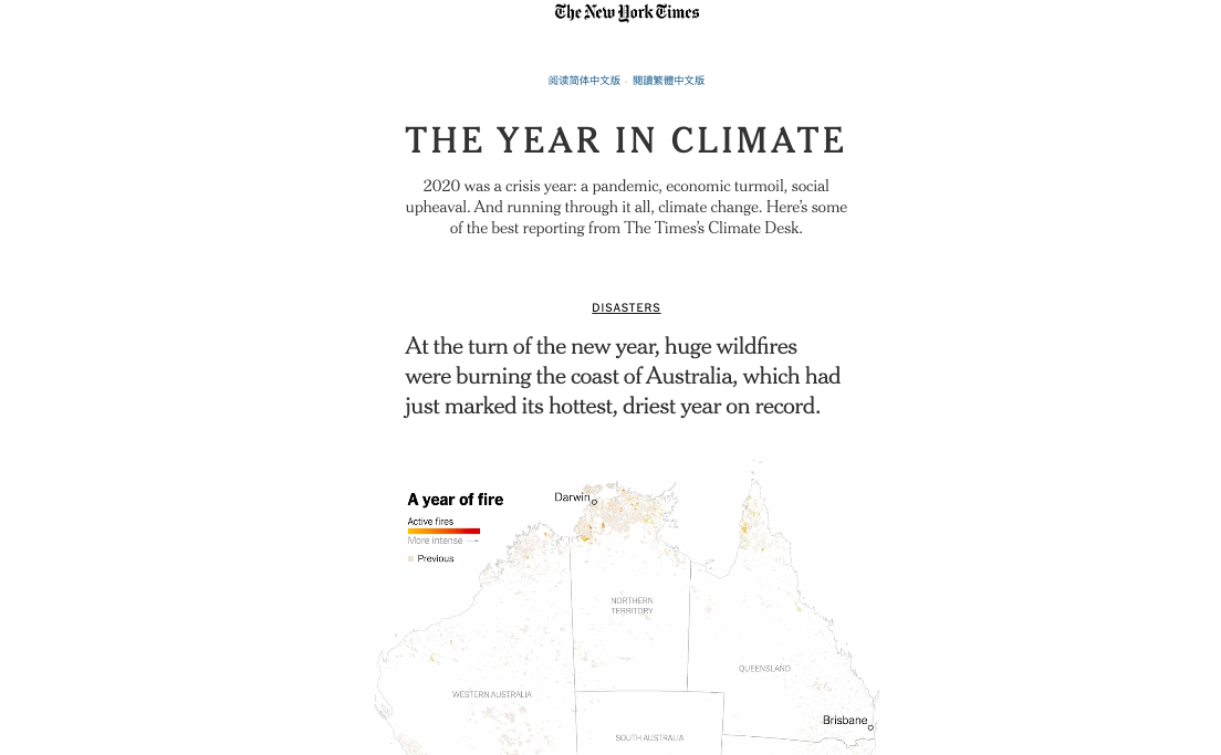 New York Times Year in Climate