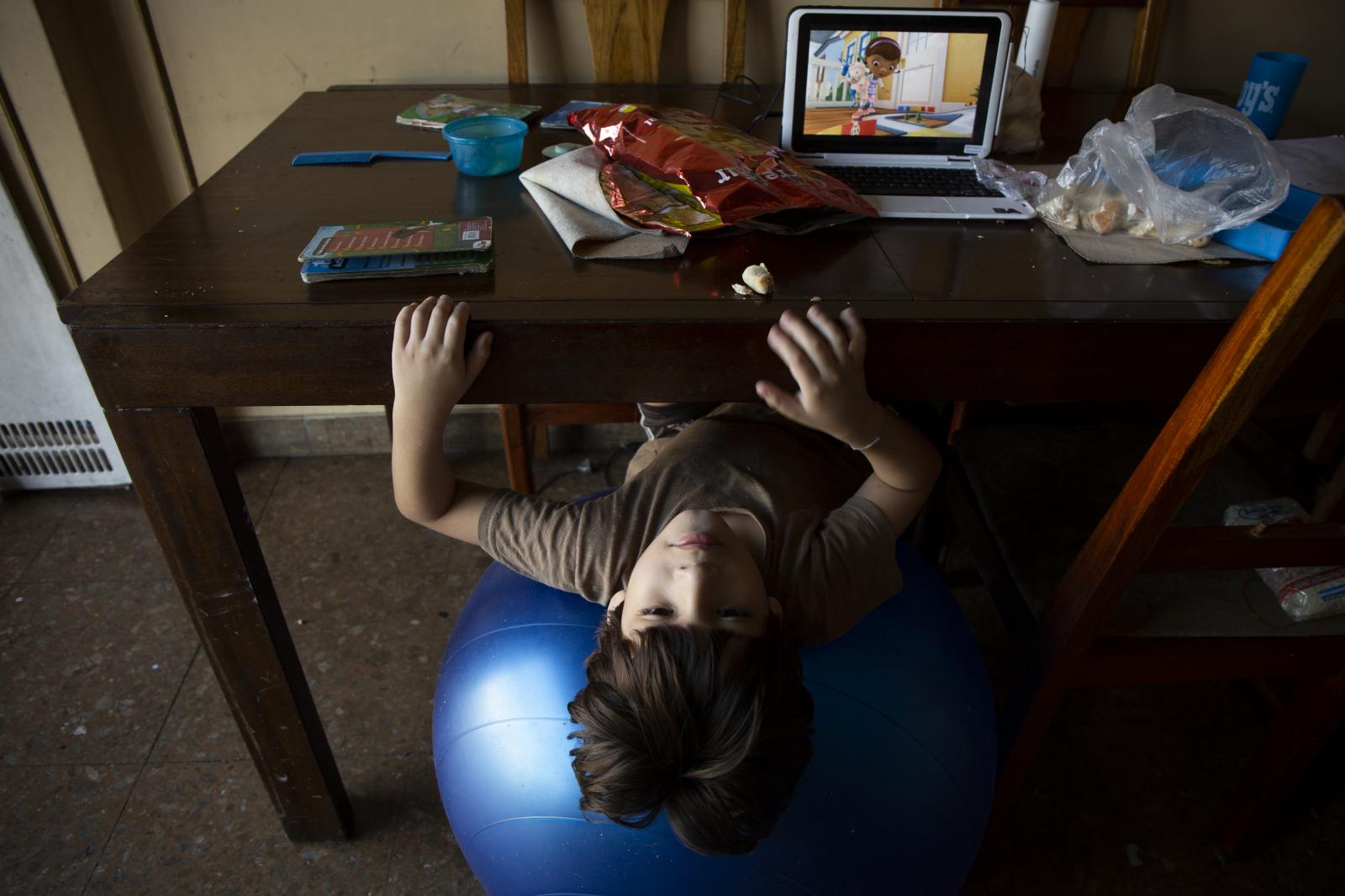 Santi (7) lays back on the ball.... Buenos Aires. Argentina. 2020