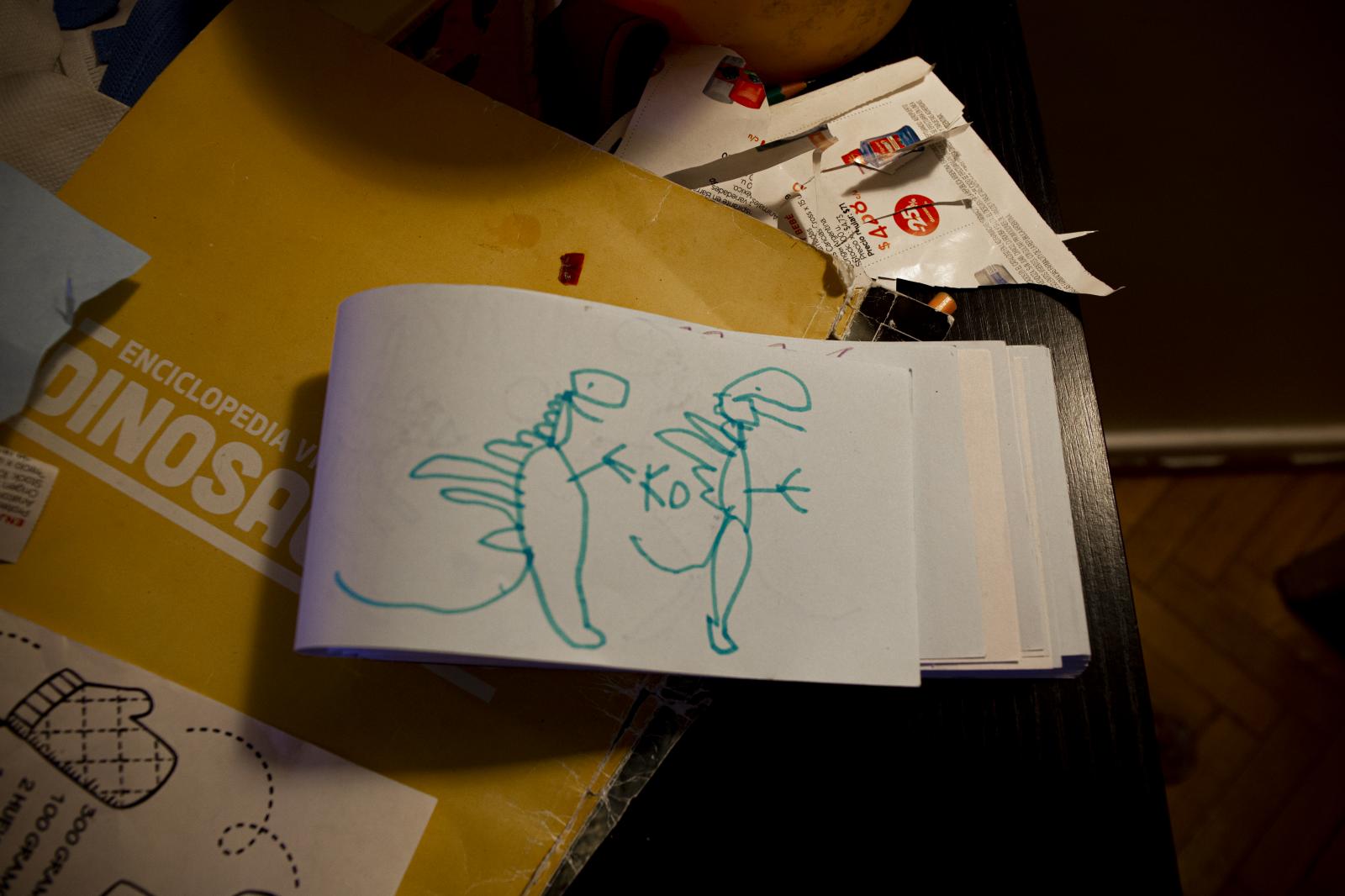 JulianÂ´s drawing of two dinosa...oM. Buenos Aire. Argentina.2020