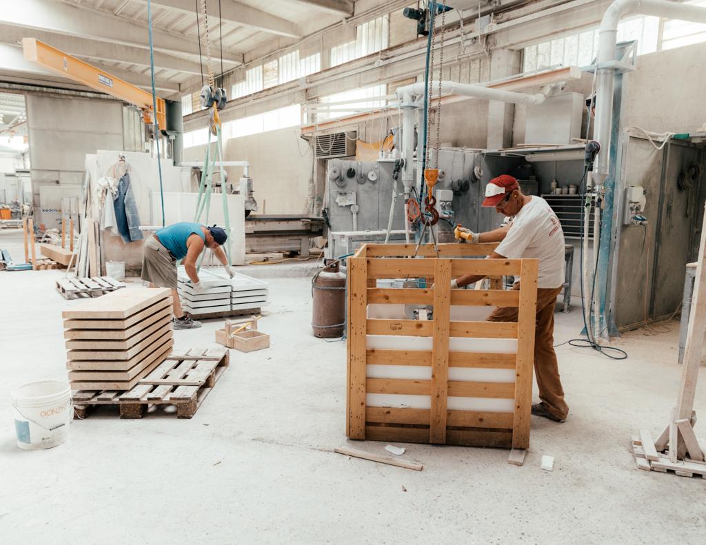 Marble manufacturing in the province of Brescia, Italy - 