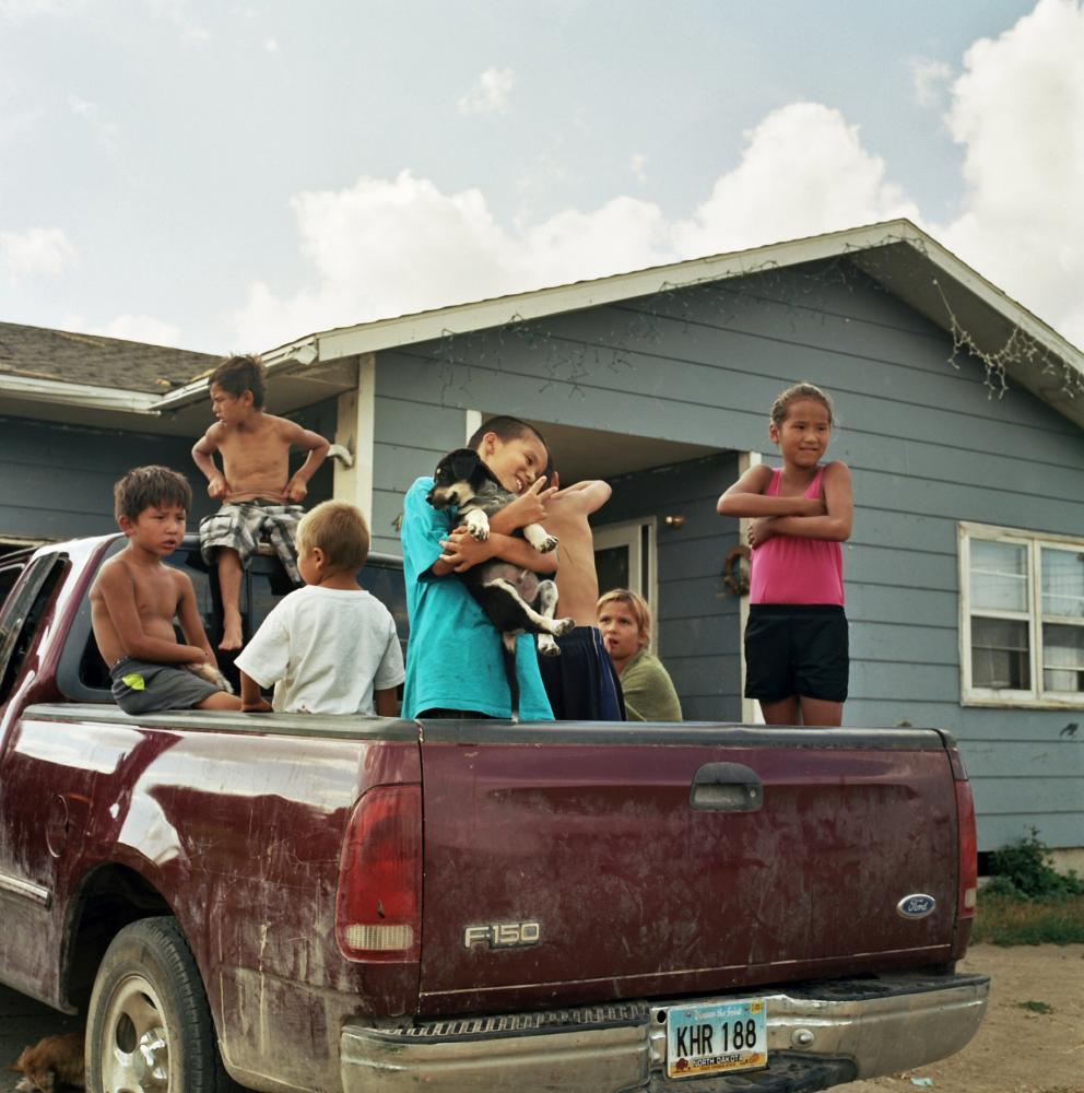 Children playing in a truck in ...Lake. North Dakota. August 2014