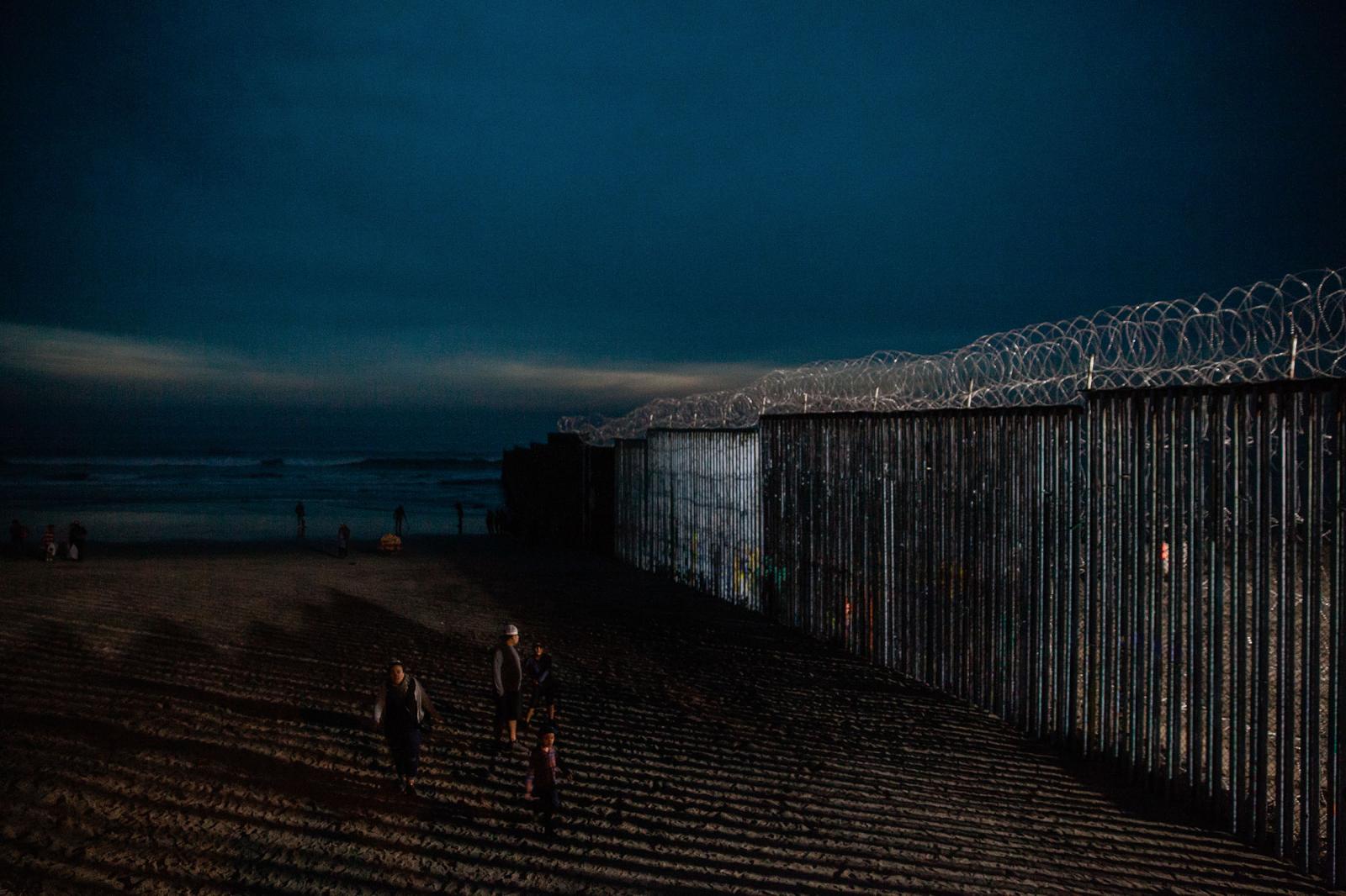 Playas de Tijuana on December 9, 2018. At night the beach is lit up with lights from the U.S. side to help Border Patrol find people trying to cross illegally.