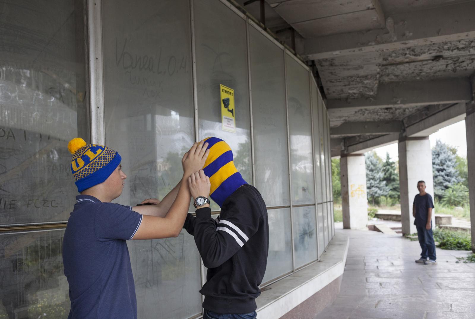 THE MOLDOVAN DERBY - Republic of Moldova / Chisinau / Supporters of FC Dacia Chisinau from the group Noua Legiune...