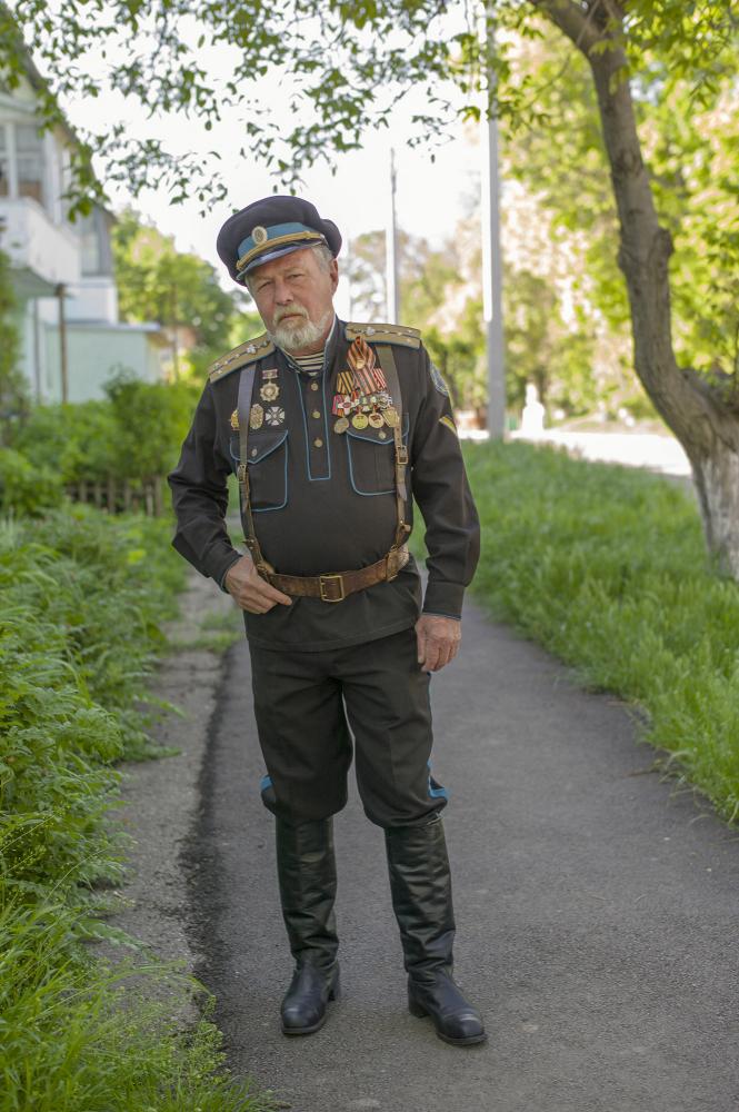 Victory Day in Transnistria - Vladimir Ilich, a Veteran on the Victory day, wearing his...